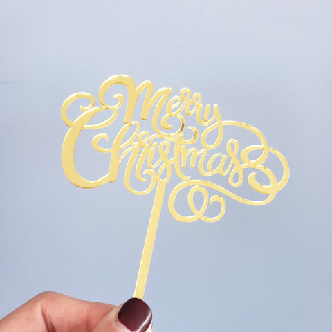 Cake Topper / Arreglo para pastel "Merry Christmas"