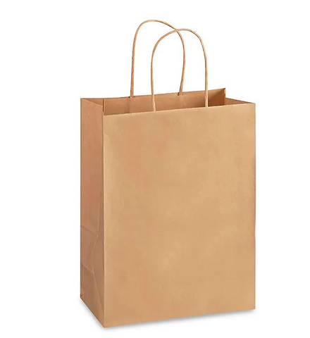 Bolsas de Papel Kraft con base plana (23 x 13 x 33 cm) (10 piezas)