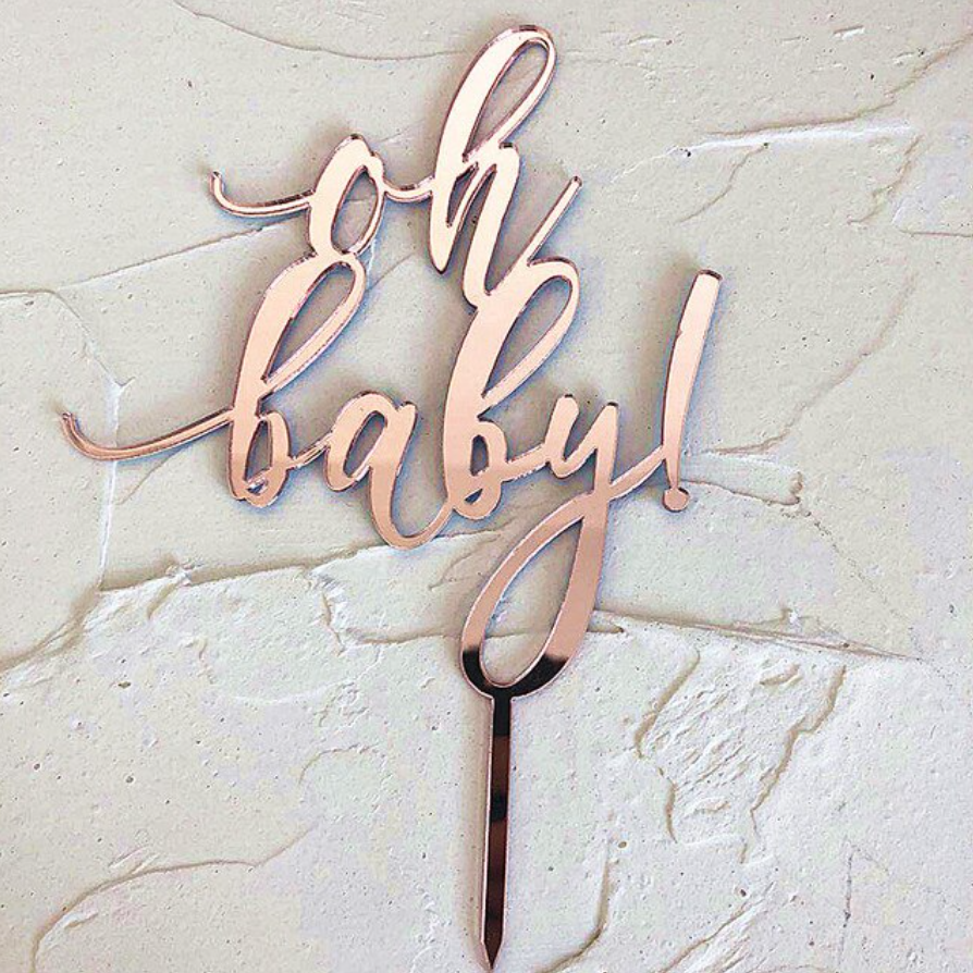 Cake Topper / Letrero para pastel "oh baby!"