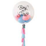 Globo gigante transparente con mini globos "BOY OR GIRL"