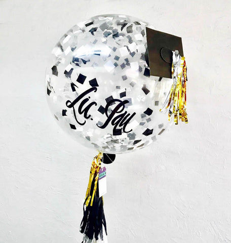 Gigante de Graduación con Birrete NEGRO con helio (Envío CDMX y zonas Edo Mex) (70 cm)