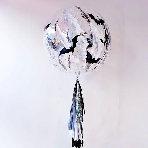 Burbuja gigante de BATMAN / MURCIÉLAGOS con pintura con helio (Envío CDMX y zonas Edo Mex)(70 cm)