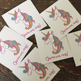 Etiquetas Unicornio "Gracias por venir" (24 piezas)