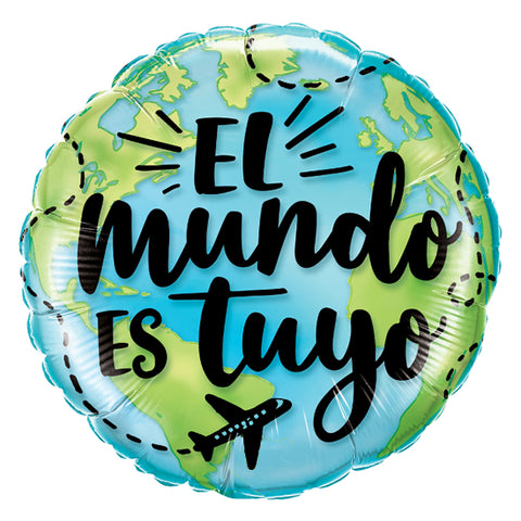 Globo Graduado "El mundo es tuyo" (45 cm) (con helio +$55)