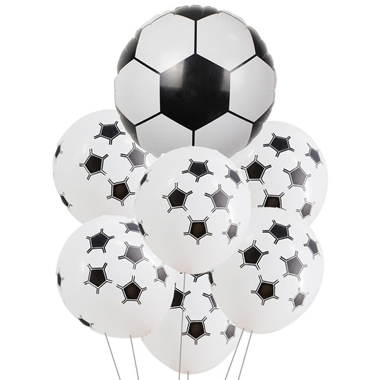 Bolsa 6 globos látex 28cm Fútbol ¡Para los más futboleros!