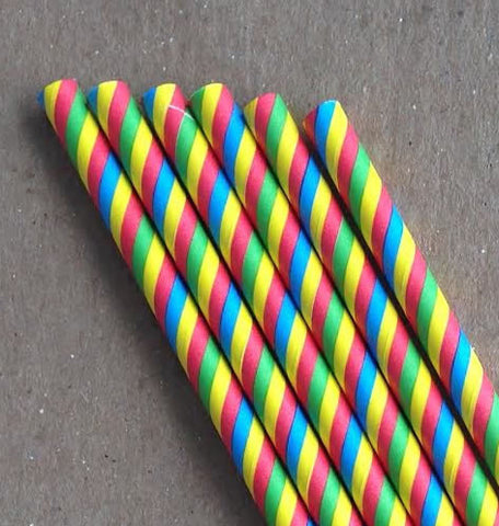 Popotes de papel Arcoiris / 25 Pzas