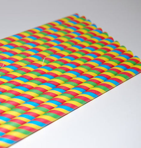 Popotes de papel Arcoiris / 25 Pzas