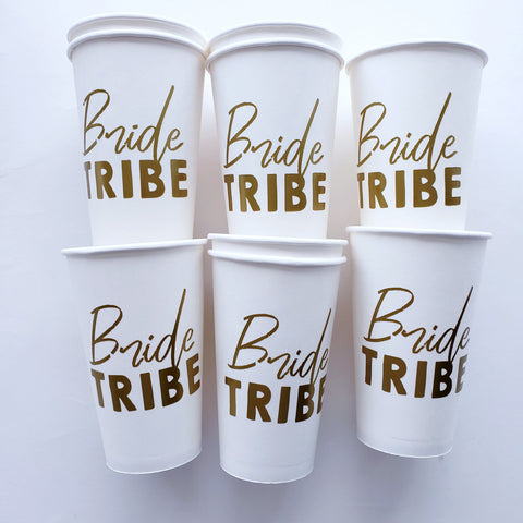 Vasos de cartón "Bride Tribe" (set de 10 piezas)