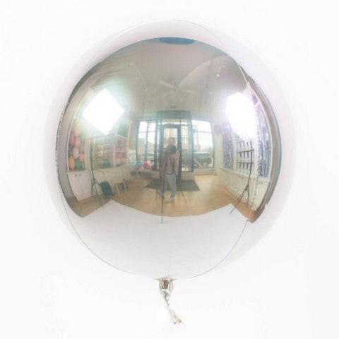 Globo de burbuja orbz PLATA / PLATEADO (40 cm) (con helio +$60)