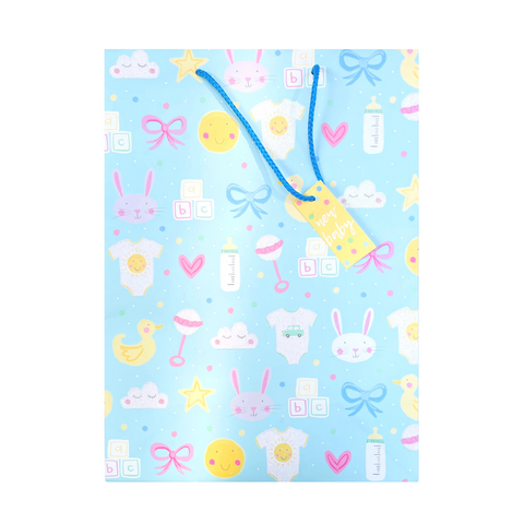 Bolsa para regalo NEW BABY para recién nacido (23 x 13 x 33 cm)