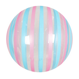 Globo transparente de burbuja con rayas rosa y azul (40 cm) (con helio +$80)