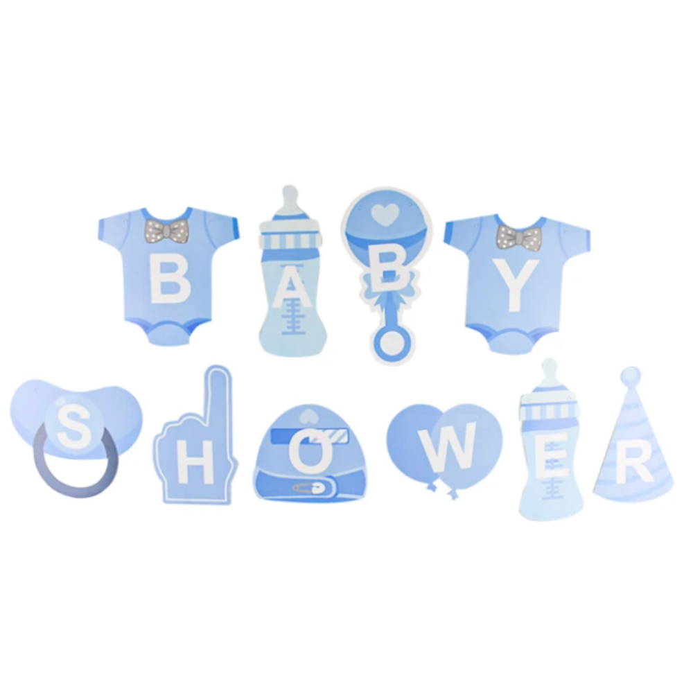 Banderin Baby Shower ropita NINO AZUL
