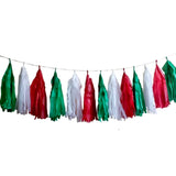 Guirnaldas de papel tricolor fiestas patrias (16 colas)