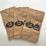 Bolsitas Kraft con base "Happy Halloween" (12 piezas)