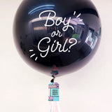 Gigante Negro Revelación "Boy or Girl" con confeti con helio (Envío CDMX y zonas Edo Mex)