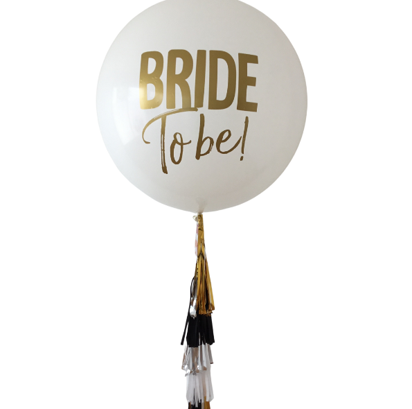 Gigante Blanco boda "Bride to be" con helio (Envío CDMX y zonas Edo Mex)