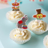 Cupcake Toppers / Adorno para quequitos Circo (24 piezas)