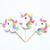 Cupcake Toppers / Adorno para quequitos Unicornios (12 piezas)