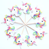 Cupcake Toppers / Adorno para quequitos Unicornios (12 piezas)