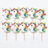 Cupcake Toppers / Adorno para quequitos Unicornios (12 piezas)