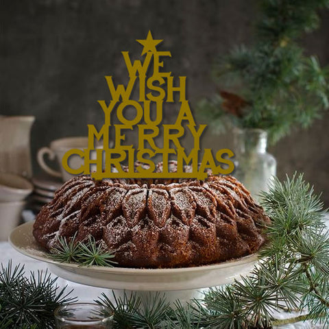 Cake Topper / Arreglo para pastel Navidad "Merry Christmas"