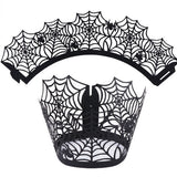 Cupcake Wrappers de Telaraña Halloween (12 piezas)