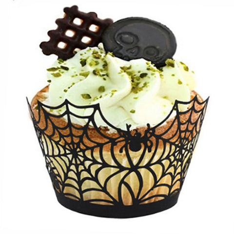 Cupcake Wrappers de Telaraña Halloween (12 piezas)