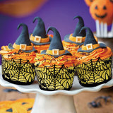 Cupcake Wrappers de Telaraña Halloween (12 piezas)