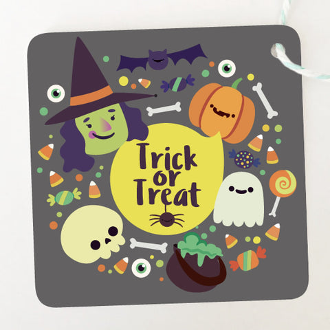 Etiquetas Halloween "Trick or Treat" (24 piezas)