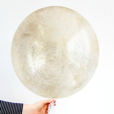 Globo transparente de burbuja DIAMANTINA DORADA (90 cm)