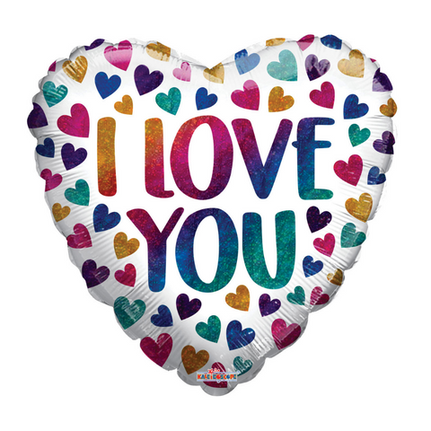 Globo de corazón con corazoncitos "I LOVE YOU" (46 cm) (con helio + $65)