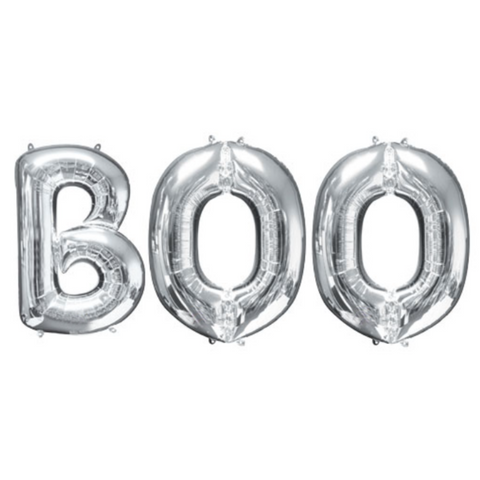 Globos de letras gigantes "BOO" para Halloween (90 cm) (con helio +$360)