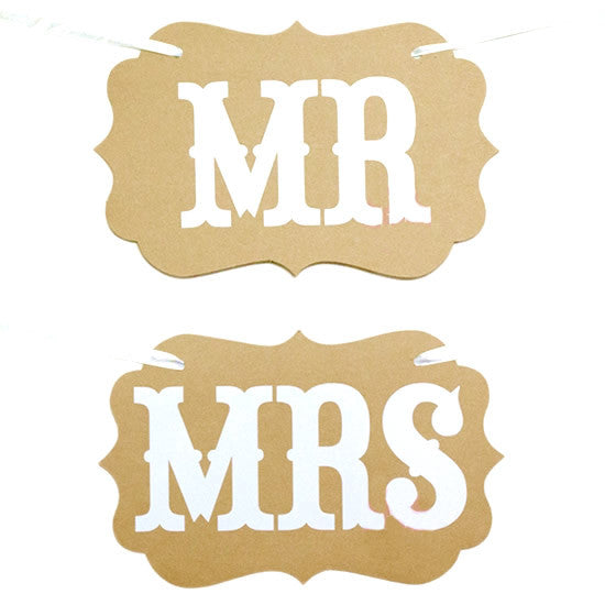 Letreros "Mr" & "Mrs" kraft
